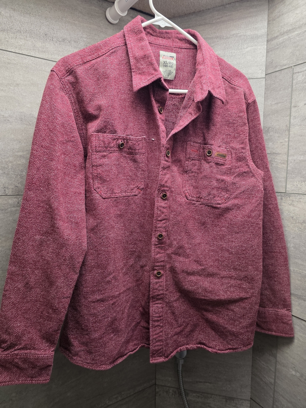 Dickies Men’s Maroon Button-Down Shirt XL
